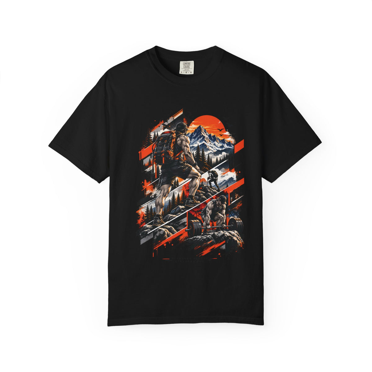 Samurai Warrior Mountain Sunset Graphic T-Shirt