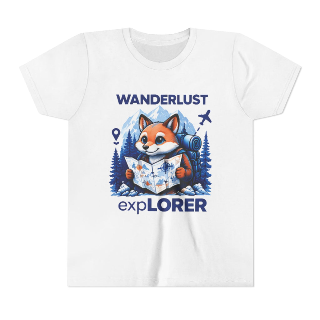 Youth Tee — Wanderlust Explorer Fox Map Travel Shirt