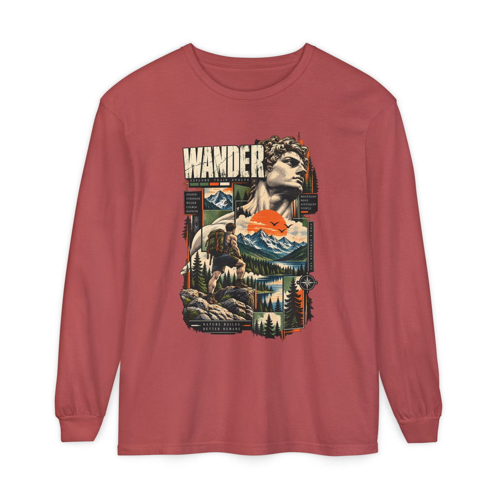 Wander Adventure Mountain Graphic Long Sleeve T-Shirt