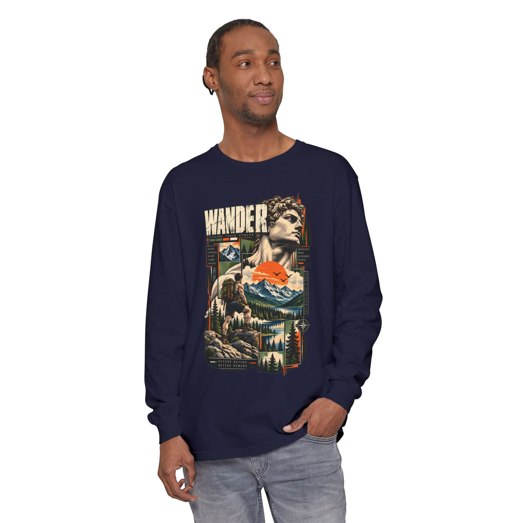 Wander Adventure Mountain Graphic Long Sleeve T-Shirt