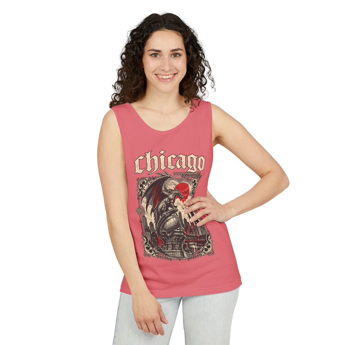 Chicago Gothic Skyline Graphic Tank Top