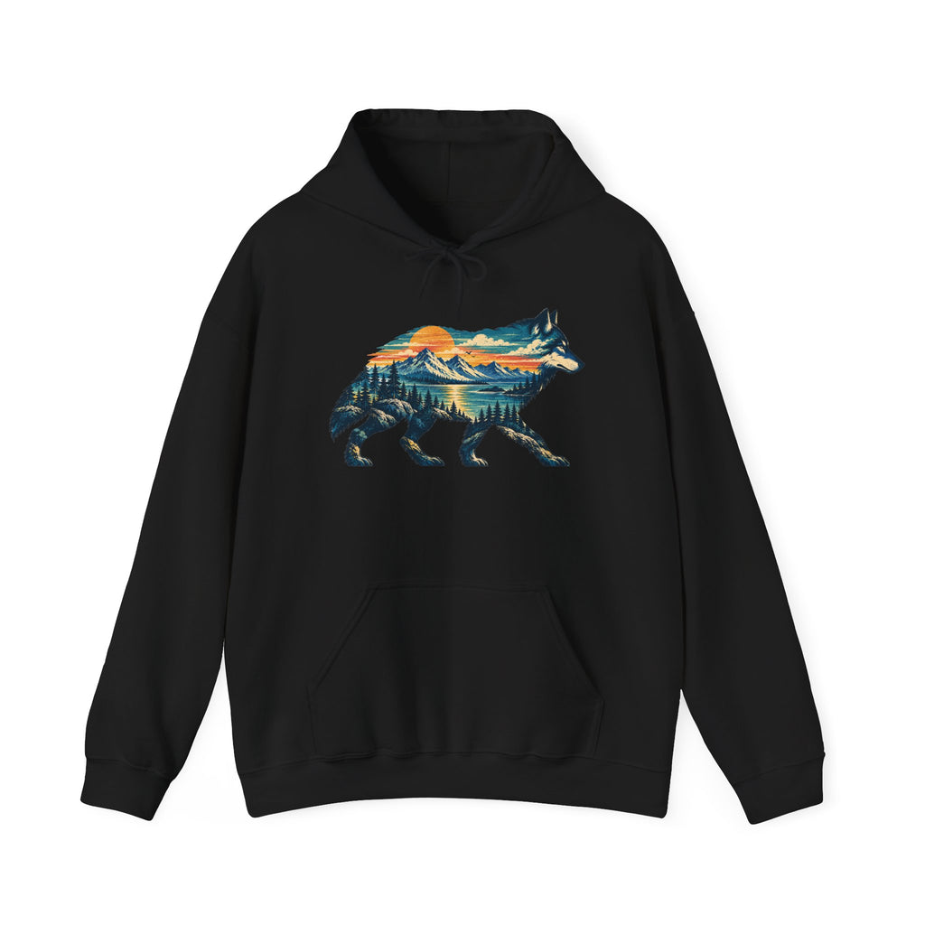 Mountain Wolf Hoodie – Wildlife Lover Outdoor Graphic Sweatshirt