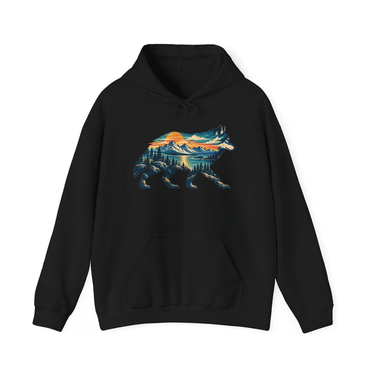 Mountain Wolf Hoodie – Wildlife Lover Outdoor Graphic Sweatshirt