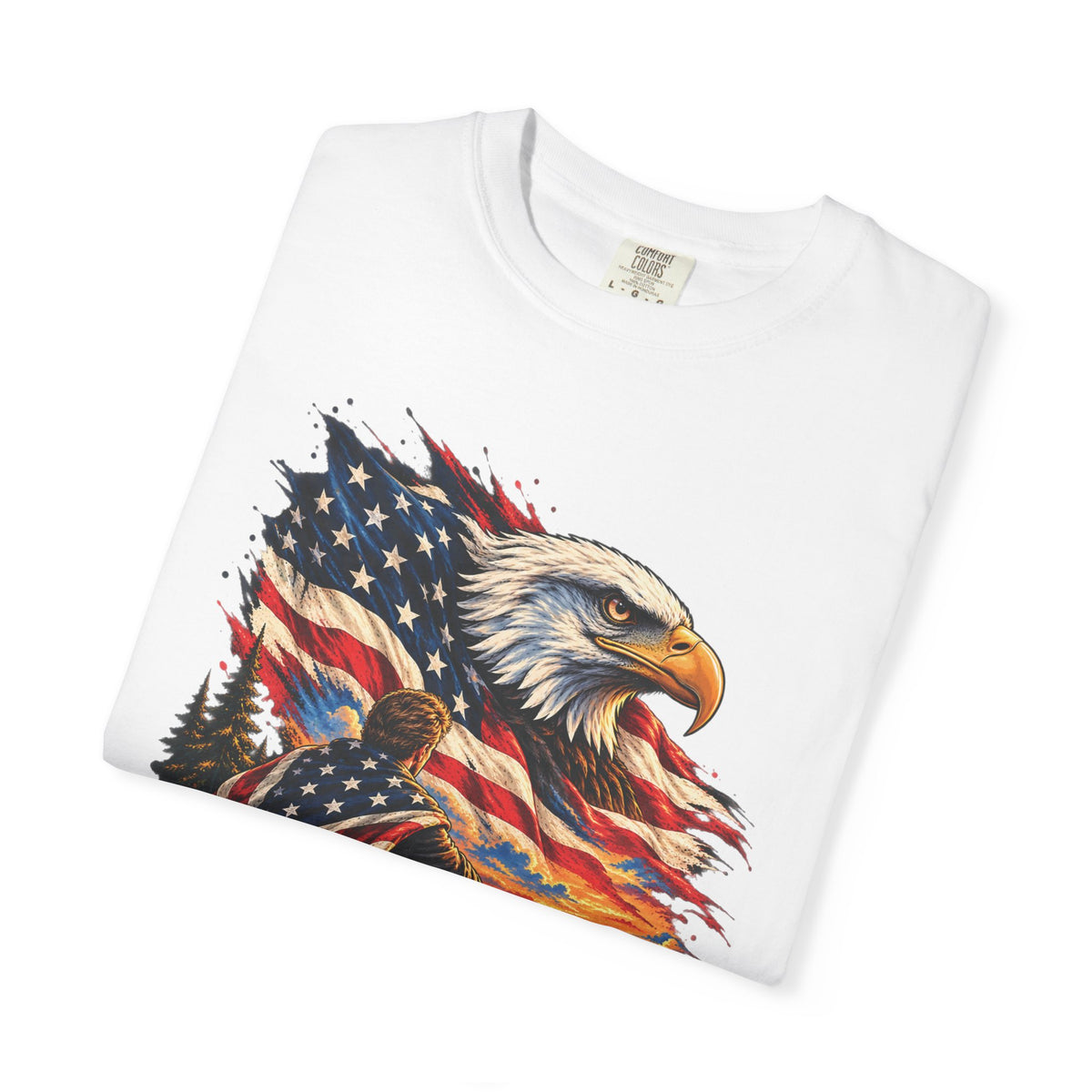 Patriotic Bald Eagle American Flag T-Shirt