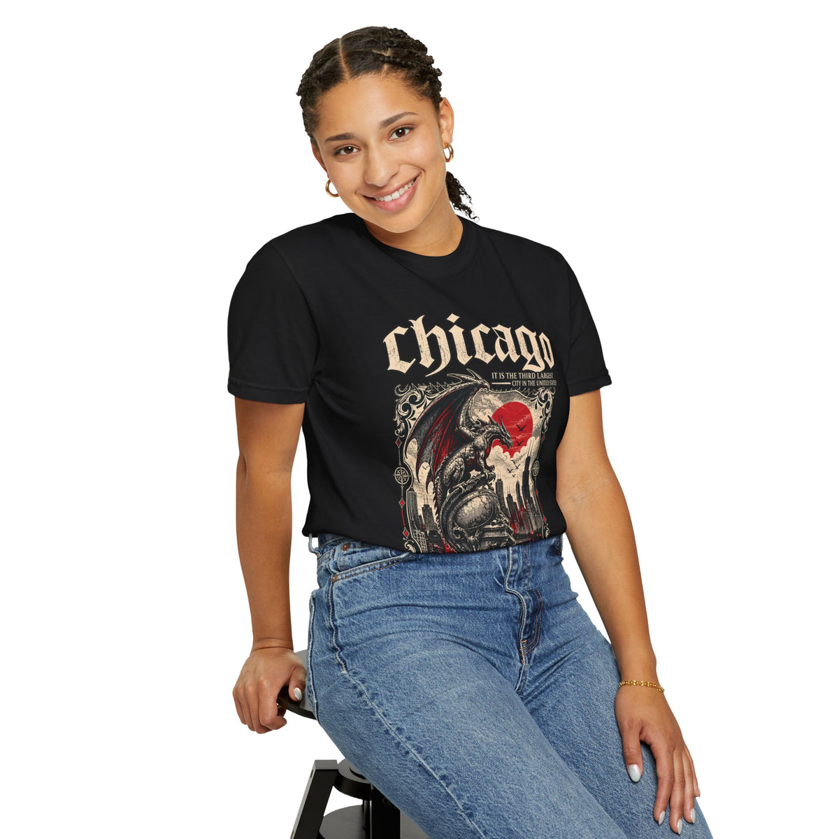 Chicago Gothic Dragon Graphic T-Shirt