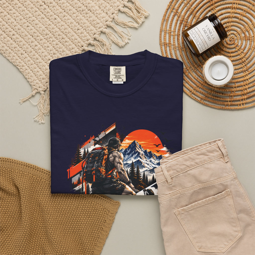 Samurai Warrior Mountain Sunset Graphic T-Shirt