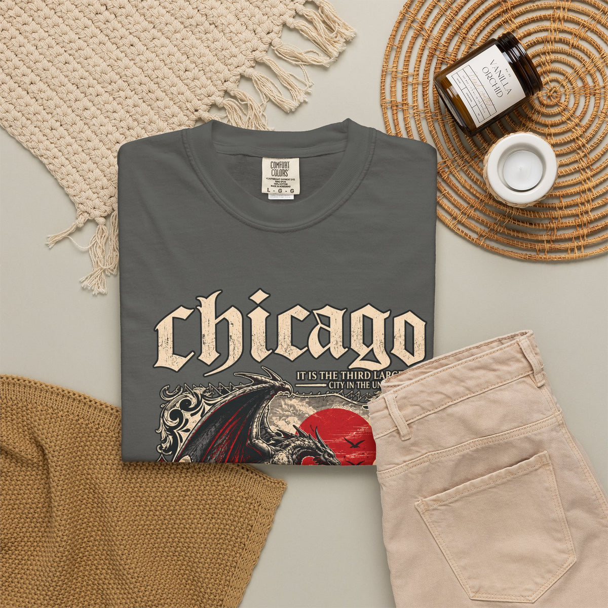 Chicago Gothic Dragon Graphic T-Shirt