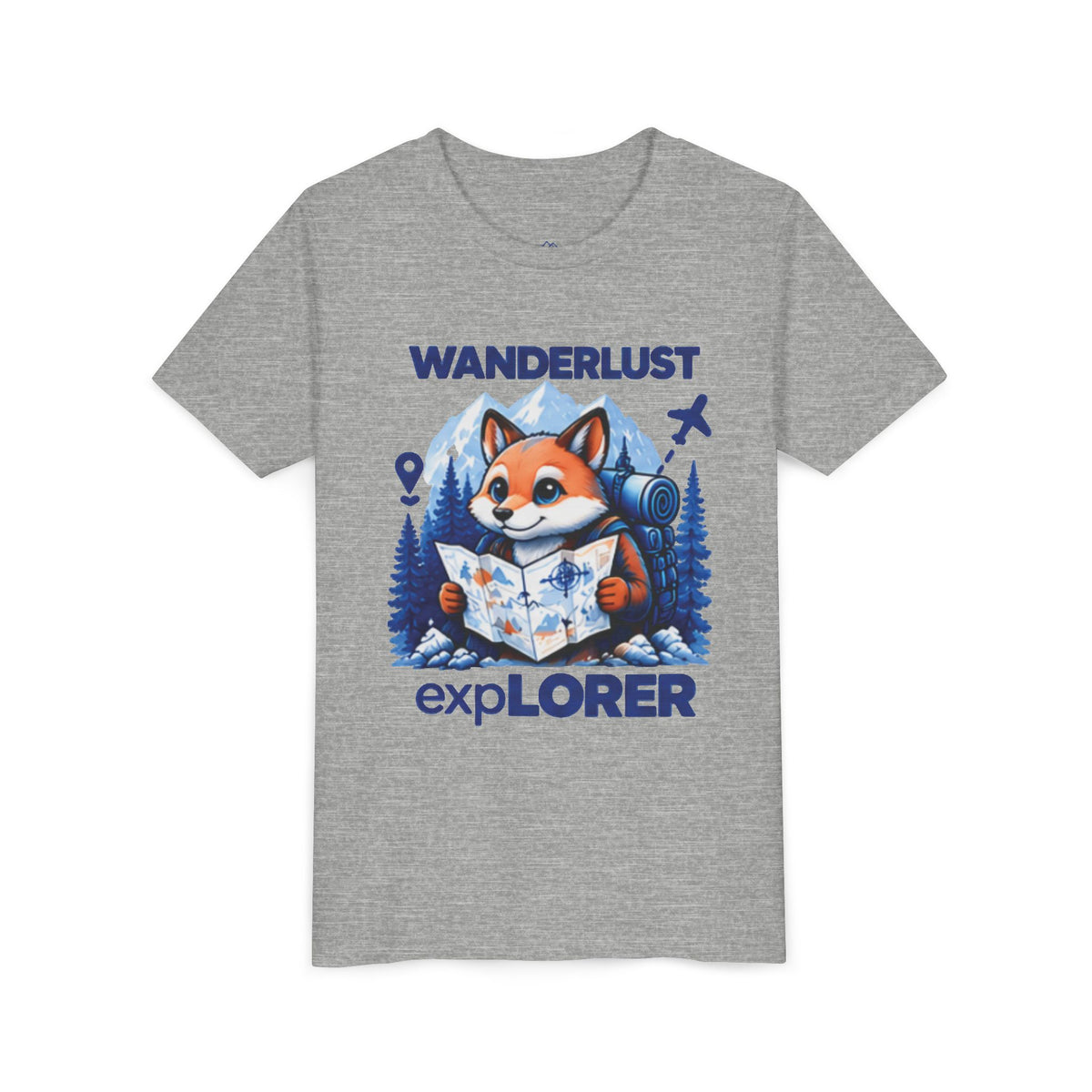 Youth Tee — Wanderlust Explorer Fox Map Travel Shirt