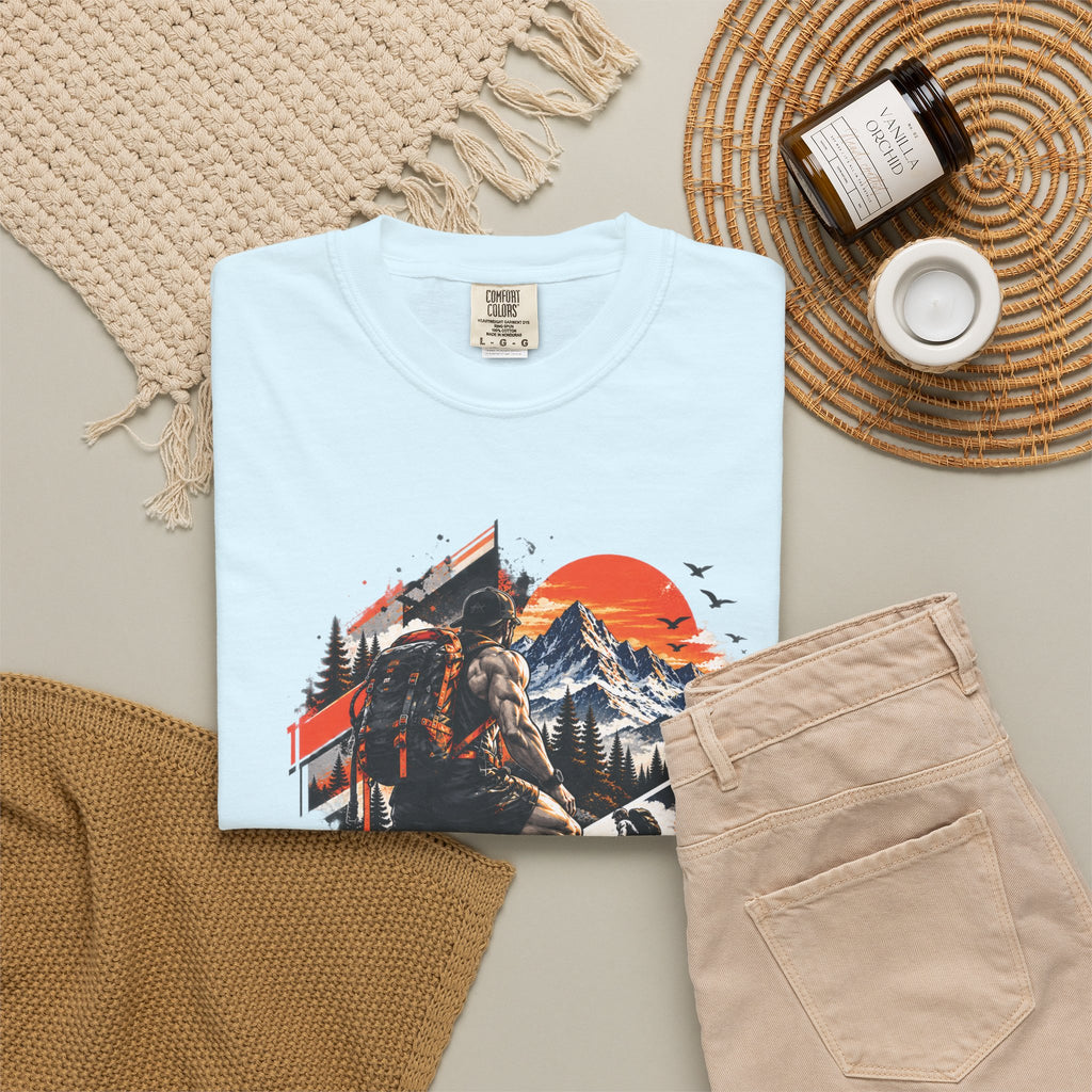 Samurai Warrior Mountain Sunset Graphic T-Shirt