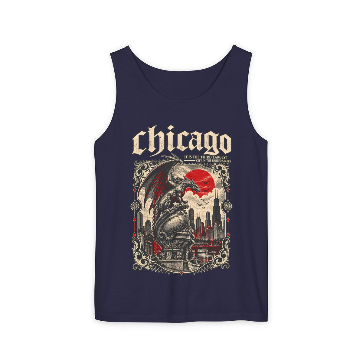 Chicago Vintage Gothic Graphic Tank Top