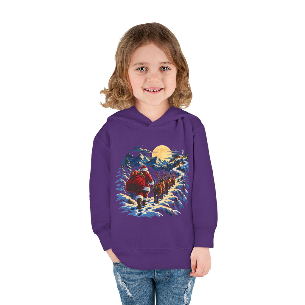 Toddler Hoodie - Santa Sleigh Winter Scene Pullover Christmas Special