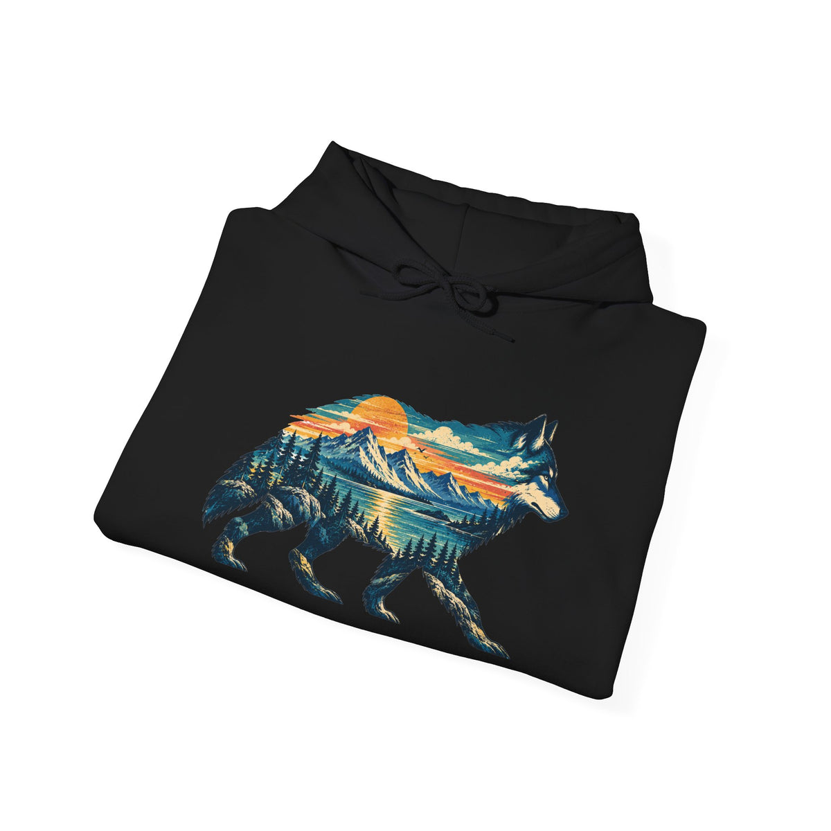 Mountain Wolf Hoodie – Wildlife Lover Outdoor Graphic Sweatshirt