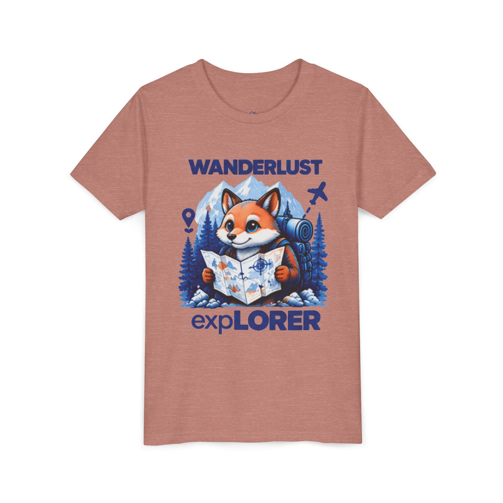 Youth Tee — Wanderlust Explorer Fox Map Travel Shirt