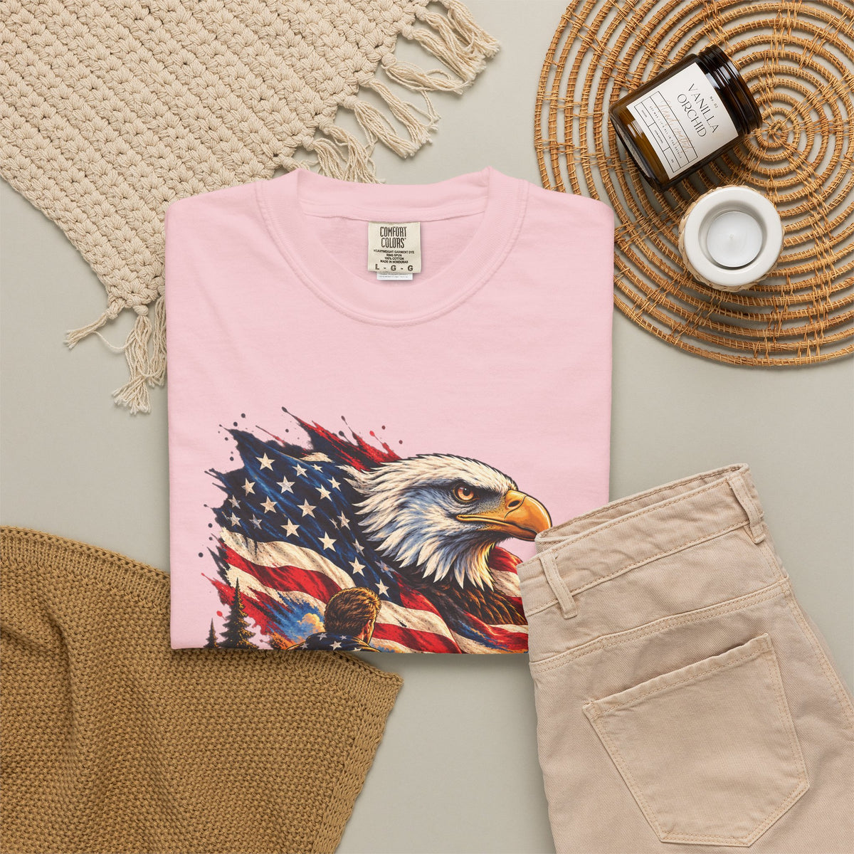 Patriotic Bald Eagle American Flag T-Shirt