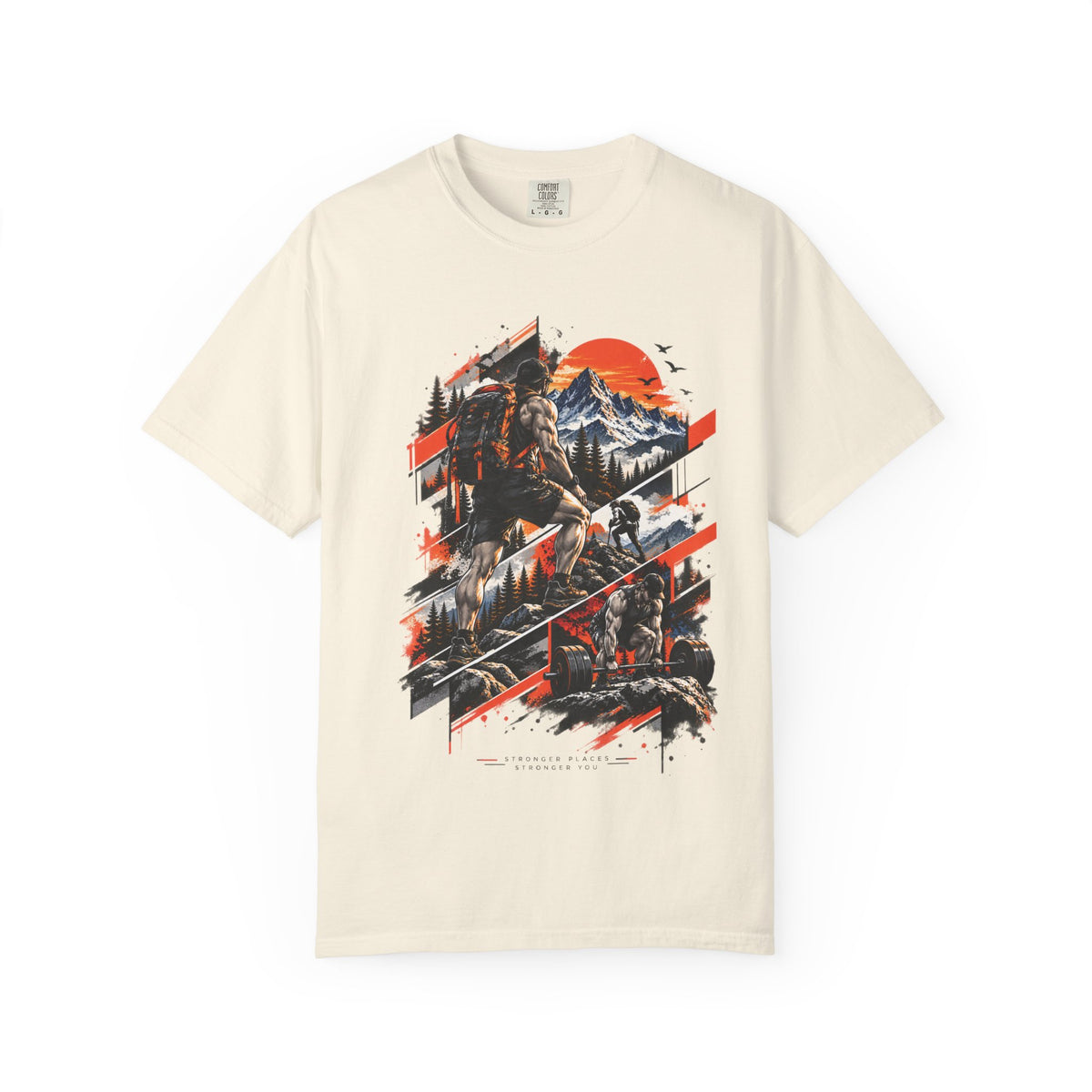 Samurai Warrior Mountain Sunset Graphic T-Shirt