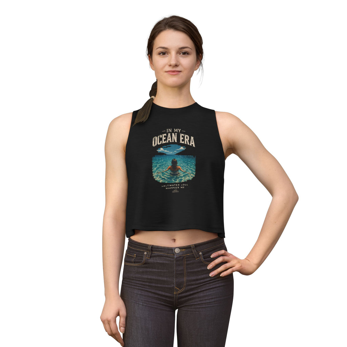 Ocean Era Crop Top — "In My Ocean Era" Beach Tank for Women