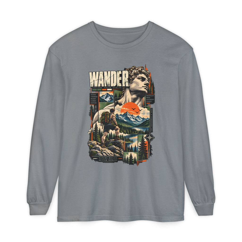 Wander Adventure Mountain Graphic Long Sleeve T-Shirt