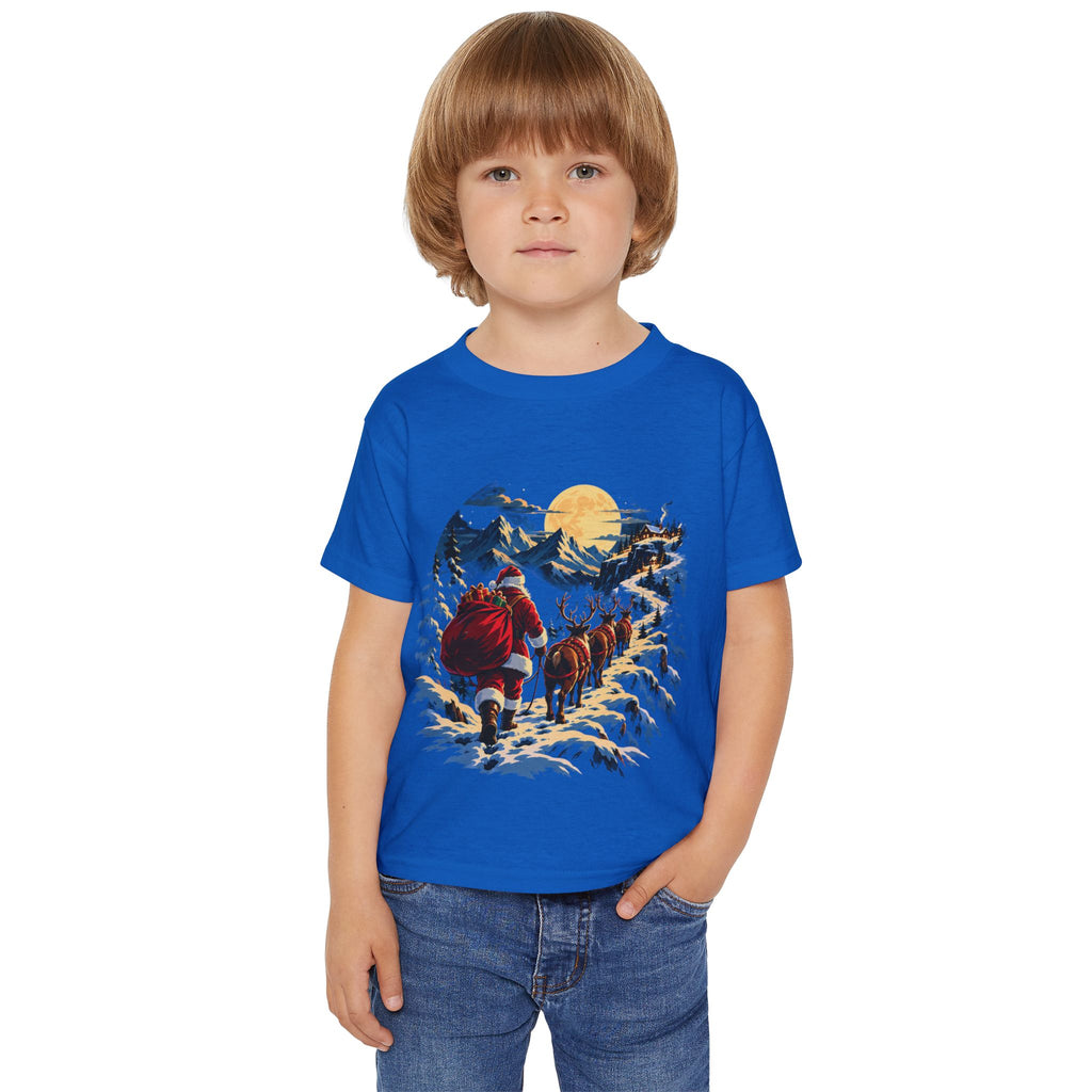 Toddler T-Shirt — Santa and Reindeer Winter Scene Holiday Tee