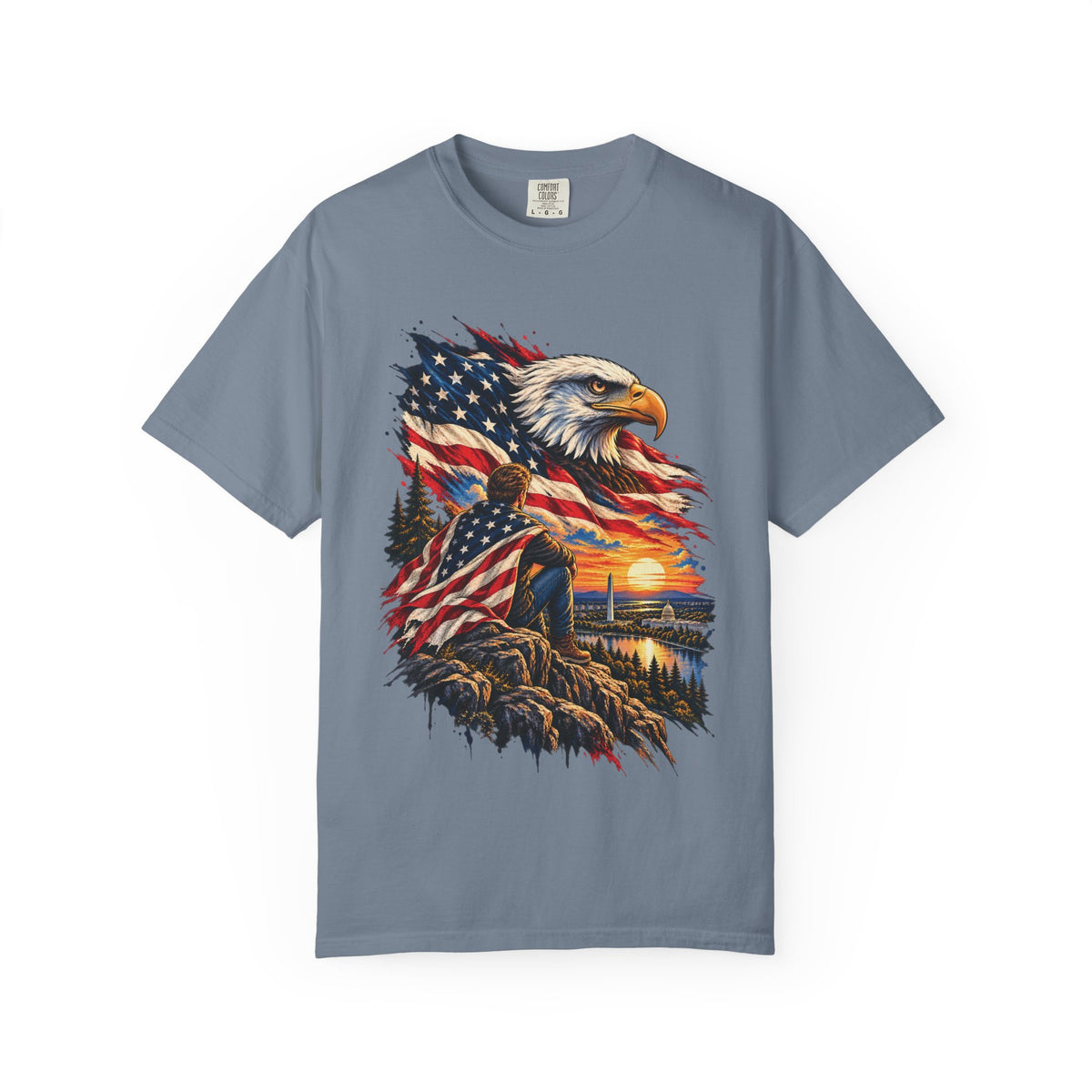 Patriotic Bald Eagle American Flag T-Shirt