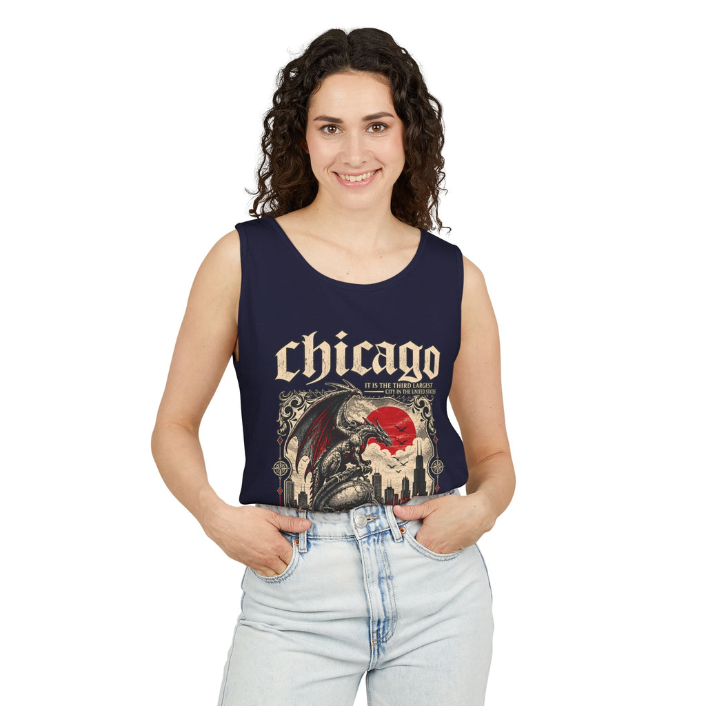 Chicago Gothic Skyline Graphic Tank Top