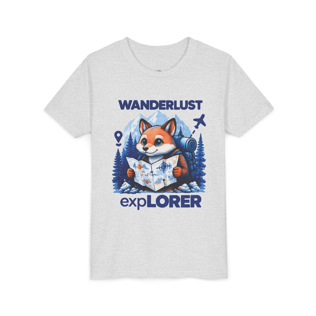 Youth Tee — Wanderlust Explorer Fox Map Travel Shirt