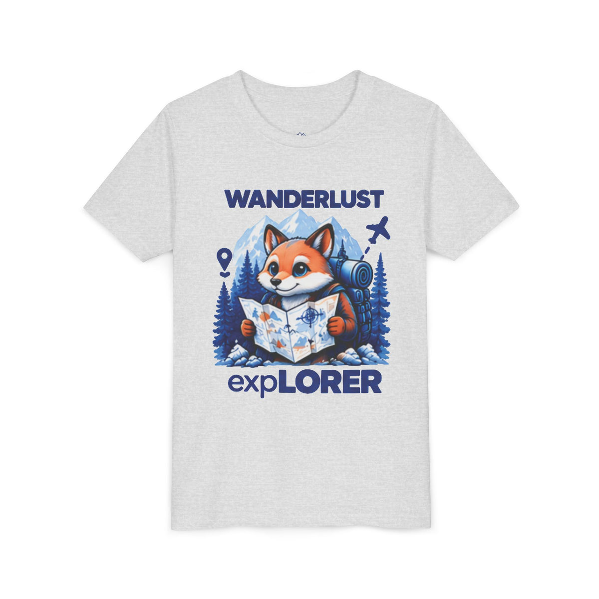 Youth Tee — Wanderlust Explorer Fox Map Travel Shirt