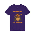 Wanderlust Explorer Youth Tee — Deer Map Adventure Kids T‑Shirt