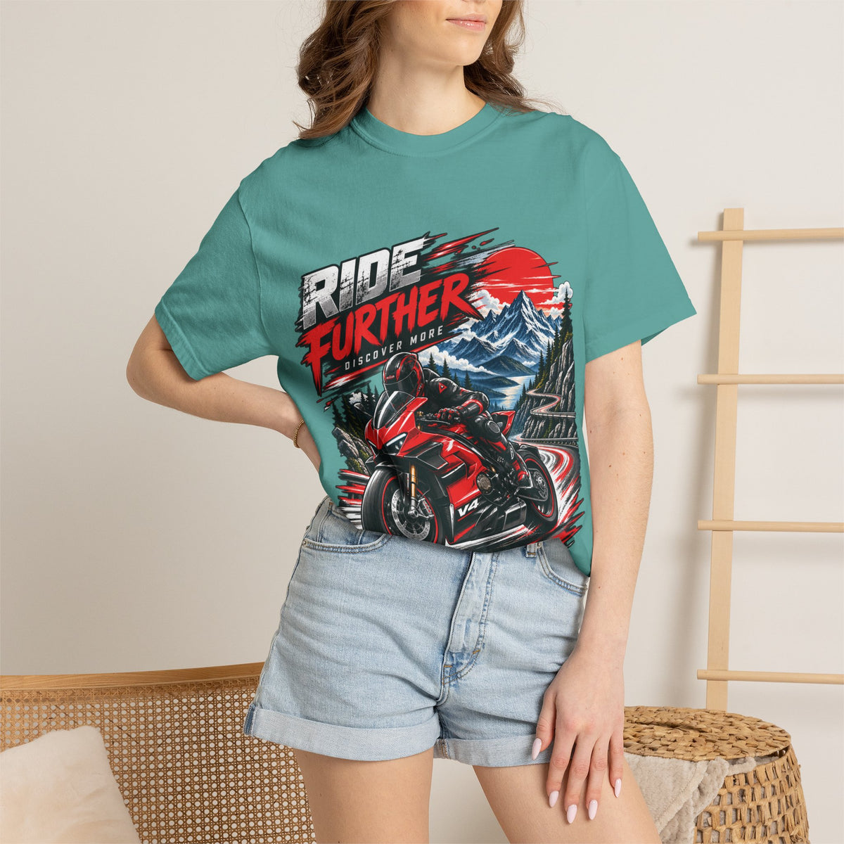Ride Further Motorcycle Adventure T-Shirt