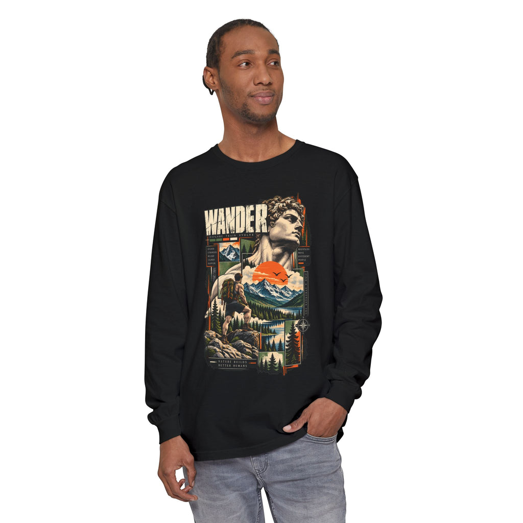 Wander Adventure Mountain Graphic Long Sleeve T-Shirt