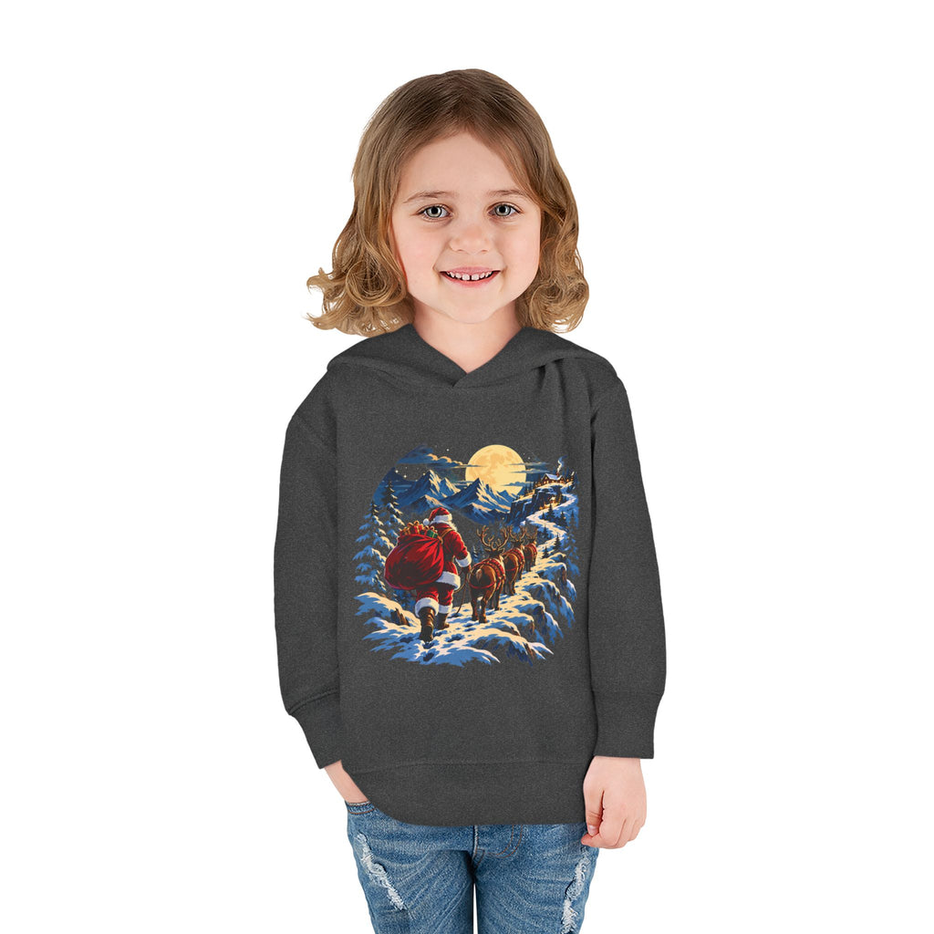 Toddler Hoodie - Santa Sleigh Winter Scene Pullover Christmas Special