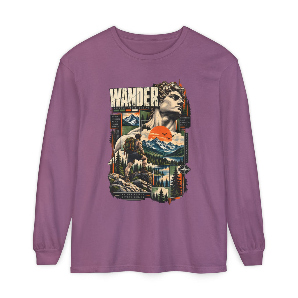Wander Adventure Mountain Graphic Long Sleeve T-Shirt