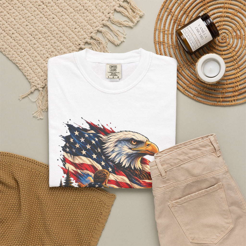 Patriotic Bald Eagle American Flag T-Shirt