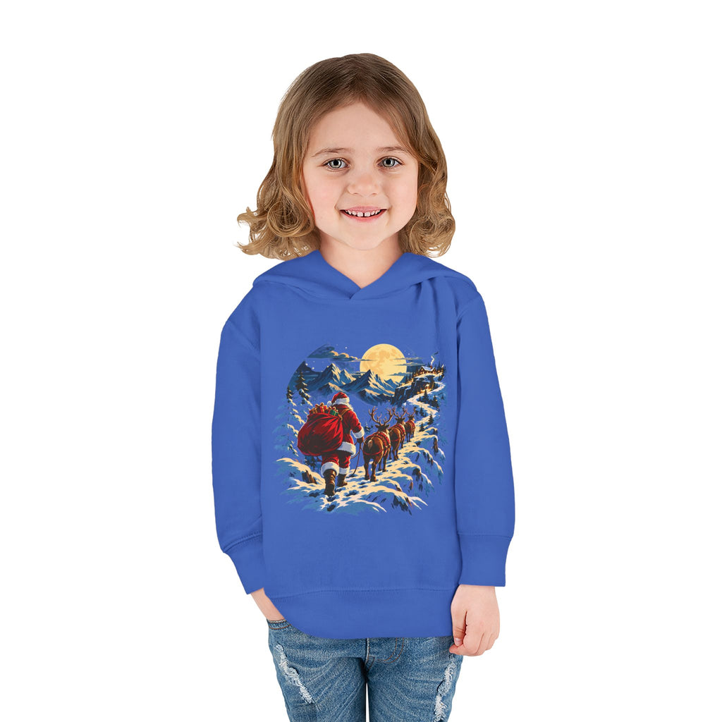 Toddler Hoodie - Santa Sleigh Winter Scene Pullover Christmas Special